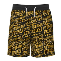 Youth Black Pittsburgh Steelers Super French Terry Shorts