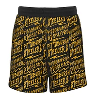 Youth Black Pittsburgh Steelers Super French Terry Shorts