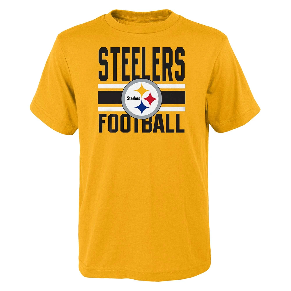 Ensemble de t-shirts préférés des fans Pittsburgh Steelers or/noir pour jeune