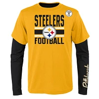 Ensemble de t-shirts préférés des fans Pittsburgh Steelers or/noir pour jeune