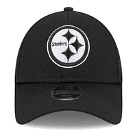 Youth New Era Black Pittsburgh Steelers Main B-Dub 9FORTY Adjustable Hat