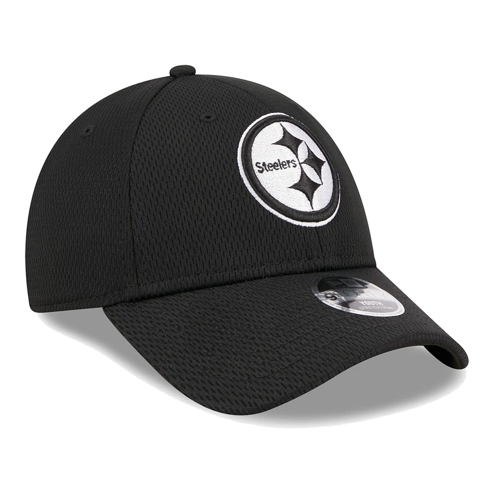 Youth New Era Black Pittsburgh Steelers Main B-Dub 9FORTY Adjustable Hat