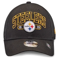 Youth New Era Black Pittsburgh Steelers Outline 9FORTY Adjustable Hat