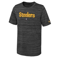 Youth Nike Black Pittsburgh Steelers Team Sideline Velocity Performance T-Shirt