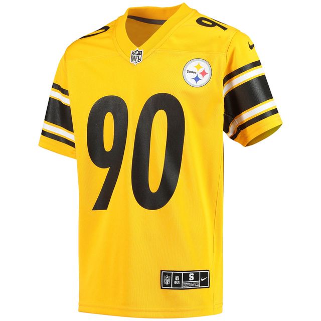Nike T.J. pour jeunes. Watt Gold Pittsburgh Steelers Maillot de jeu d'équipe inversé