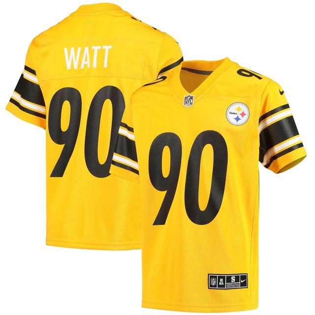 Nike T.J. pour jeunes. Watt Gold Pittsburgh Steelers Maillot de jeu d'équipe inversé