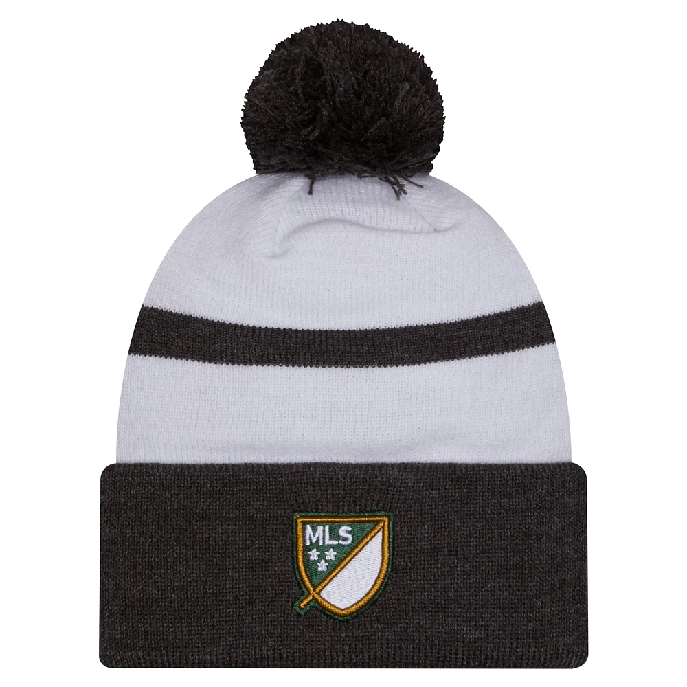 Men's New Era  White Portland Timbers 2025 Kickoff Cuffed Knit Hat with Pom
