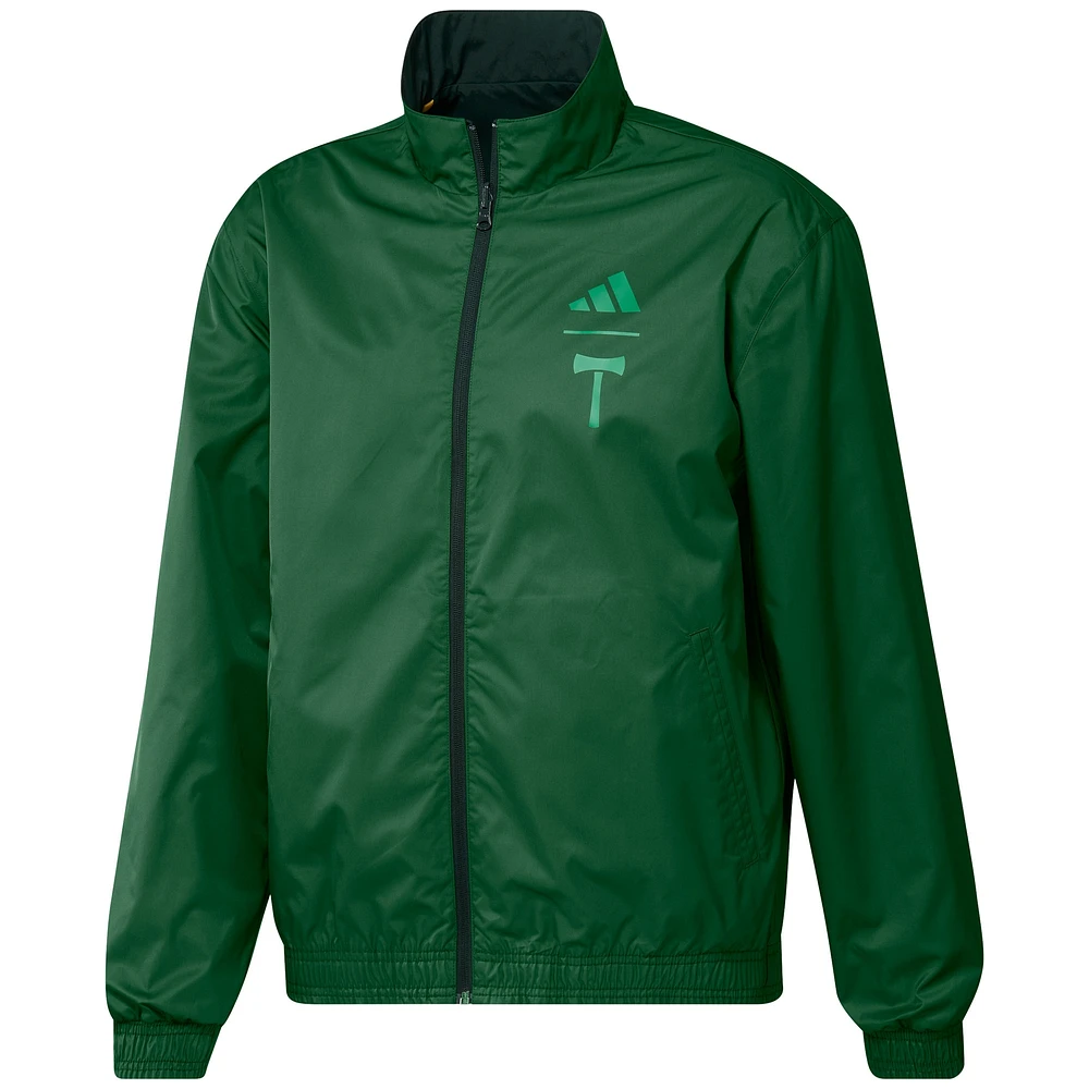 Men's adidas Green Portland Timbers 2023 On-Field Anthem Full-Zip Reversible Team Jacket