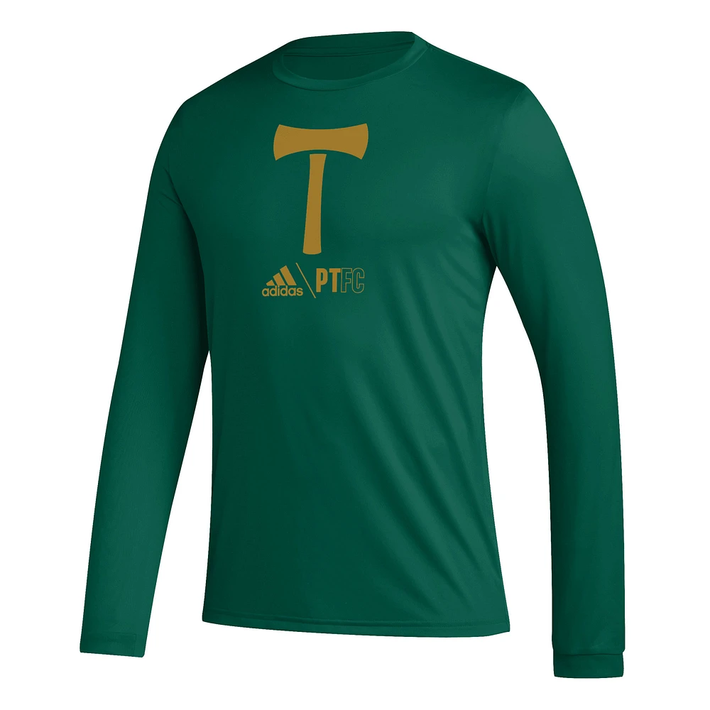 Men's adidas Green Portland Timbers Icon AEROREADY Long Sleeve T-Shirt