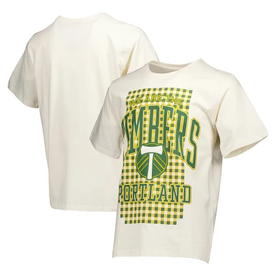 T-shirt décontracté épais crème des années 90 Portland Timbers pour hommes