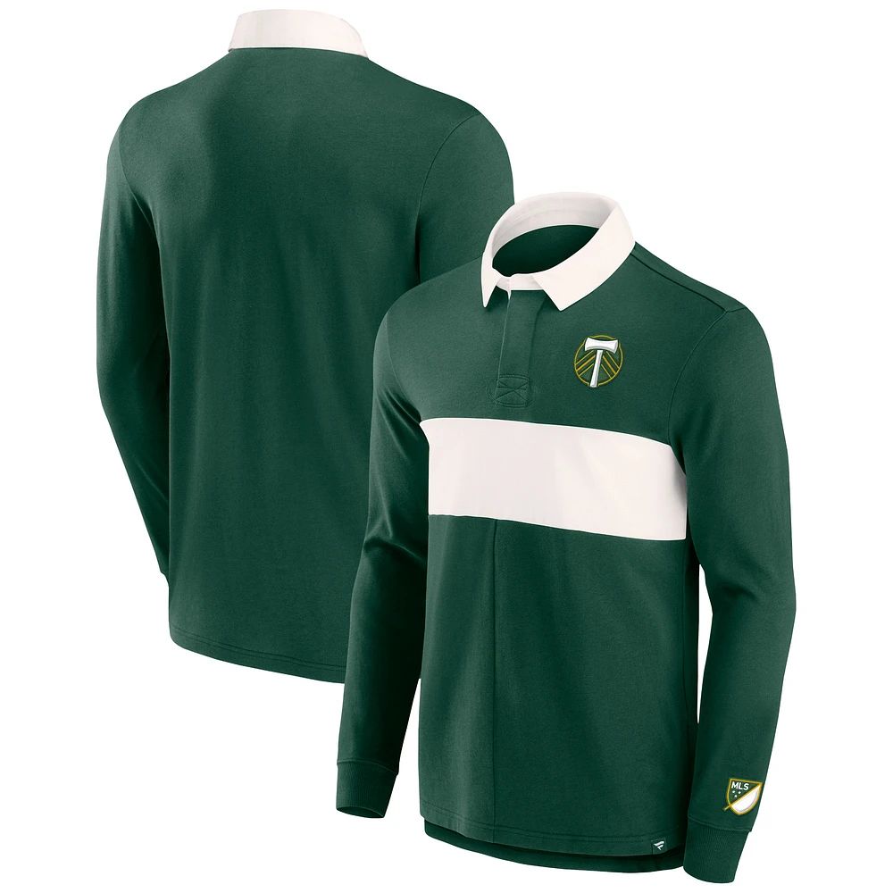 Men's Fanatics Green Portland Timbers Forever Casuals Long Sleeve Striker Polo