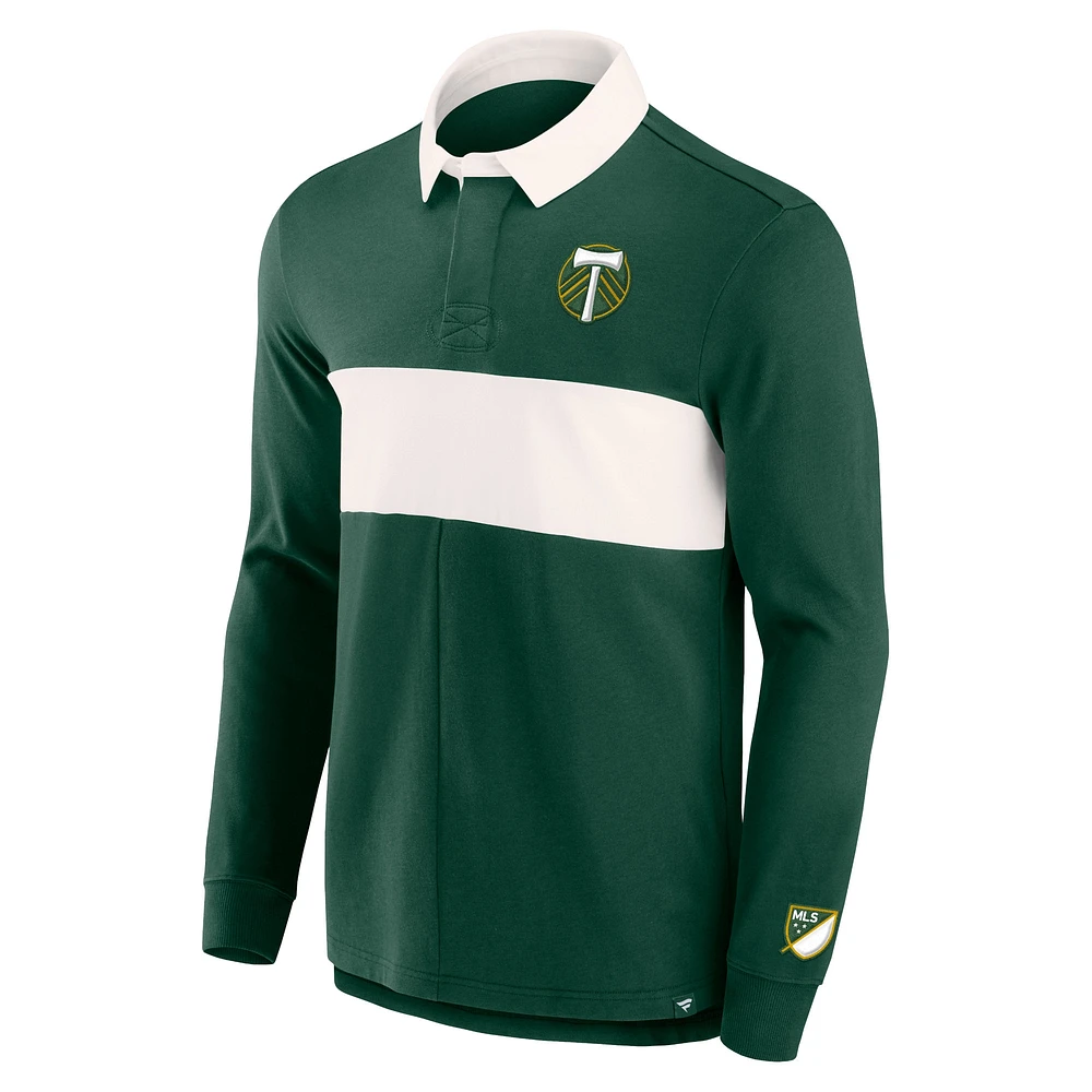 Men's Fanatics Green Portland Timbers Forever Casuals Long Sleeve Striker Polo