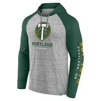 Men's Fanatics Steel Portland Timbers Deflection Raglan Pullover Hoodie