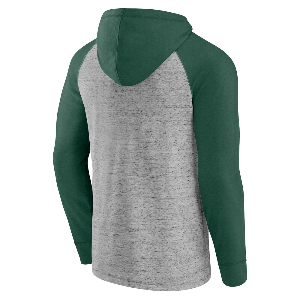 Men's Fanatics Steel Portland Timbers Deflection Raglan Pullover Hoodie