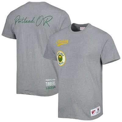 T-shirt gris Mitchell & Ness Portland Timbers City pour hommes