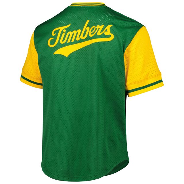 T-shirt à col en V maille vert Portland Timbers Mitchell & Ness pour homme
