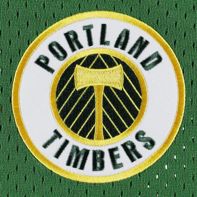 T-shirt à col en V maille vert Portland Timbers Mitchell & Ness pour homme
