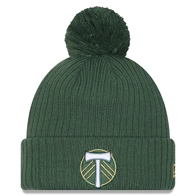 Men's New Era  Green Portland Timbers 2025 Jersey Hook Cuffed Knit Hat with Pom