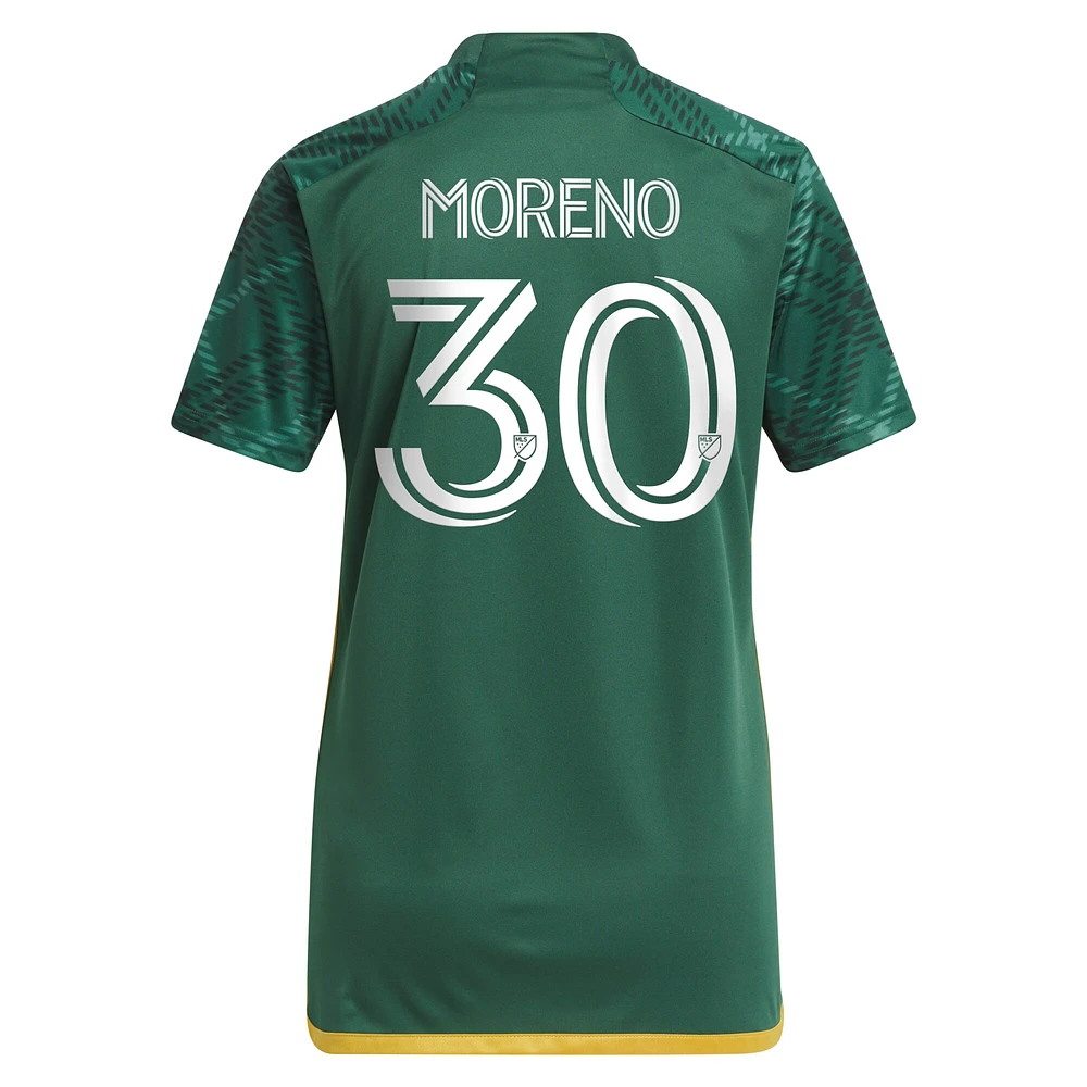 Women's adidas Santiago Moreno Green Portland Timbers 2023 Plaid Kit Replica Jersey