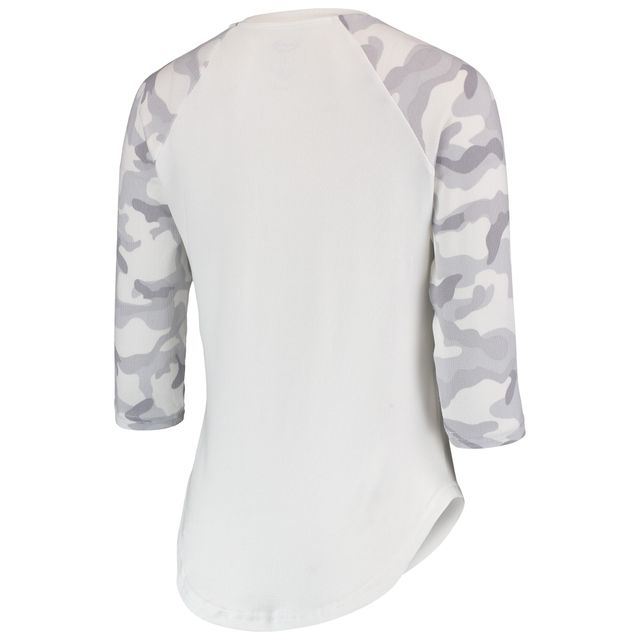 Haut raglan à manches 3/4 composite Portland Timbers pour femme Concepts Sport blanc/gris