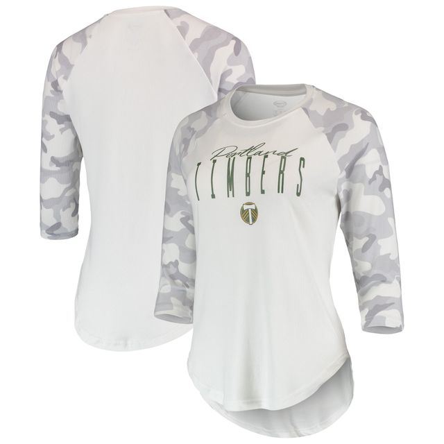 Haut raglan à manches 3/4 composite Portland Timbers pour femme Concepts Sport blanc/gris