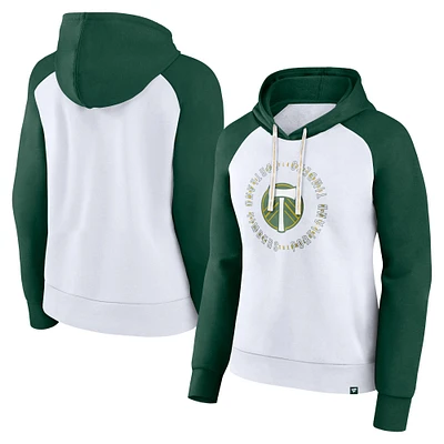 Sweat à capuche raglan Portland Timbers blanc/vert Fanatics pour femmes