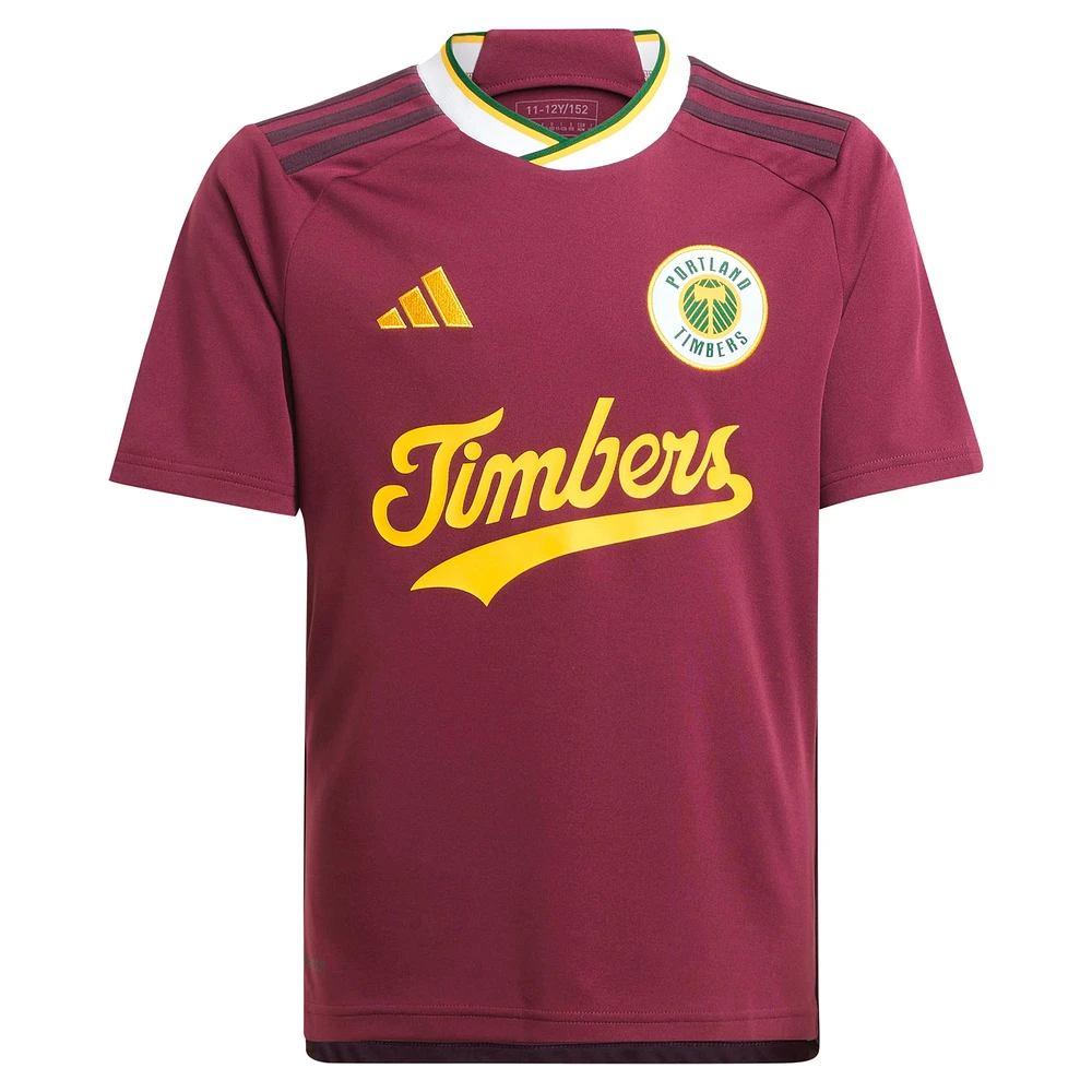 Youth adidas  Red Portland Timbers 2024 Archive Replica Jersey