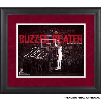Damian Lillard Portland Trail Blazers Framed 11" x 14" Buzzer Beater Spotlight Photograph - Facsimile Signature