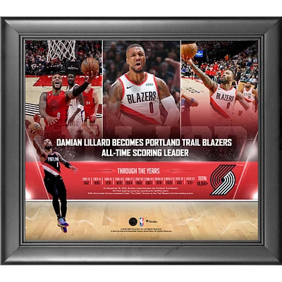 Fanatics Authentic Damian Lillard Portland Trail Blazers Framed 15'' x 17'' Franchise History All-Time Scoring Leader Collage