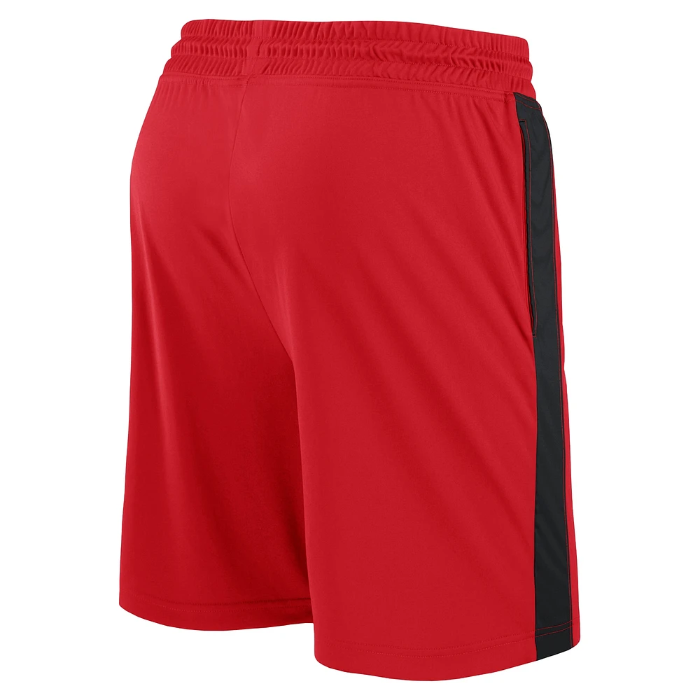 Short d'entraînement de performance du centre-ville 75e anniversaire des Portland Trail Blazers Fanatics rouge pour hommes