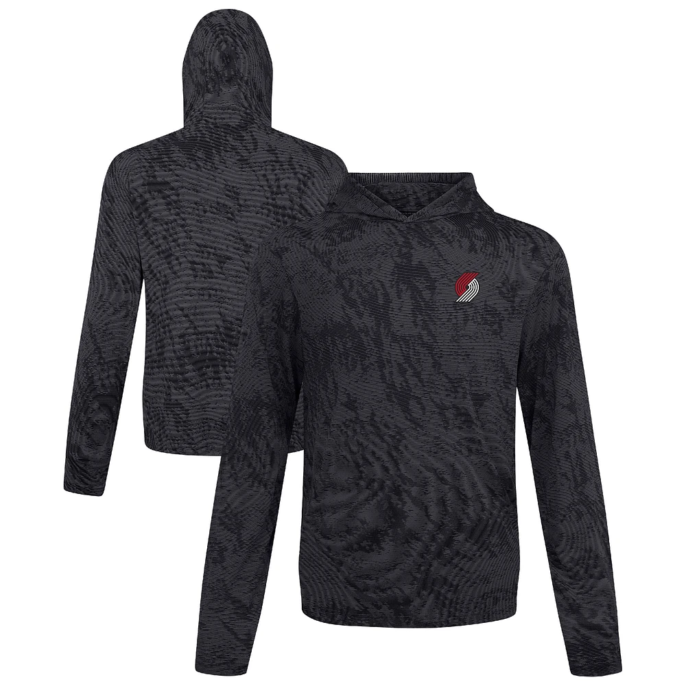 Men's Levelwear Black Portland Trail Blazers Platform Pullover Hoodie