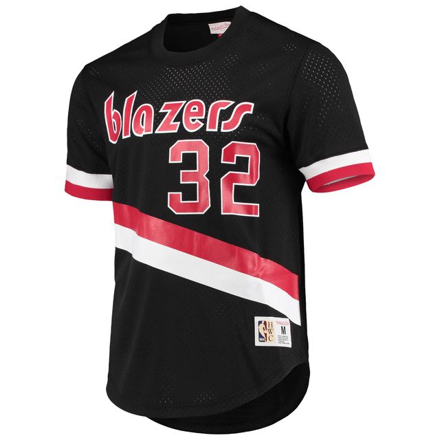 T-shirt avec nom et numéro en maille Mitchell & Ness Bill Walton pour hommes, noir, Portland Trail Blazers 1976