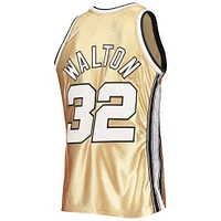 Men's Mitchell & Ness Bill Walton Gold Portland Trail Blazers 75th Anniversary 1976/77 Hardwood Classics Swingman Jersey