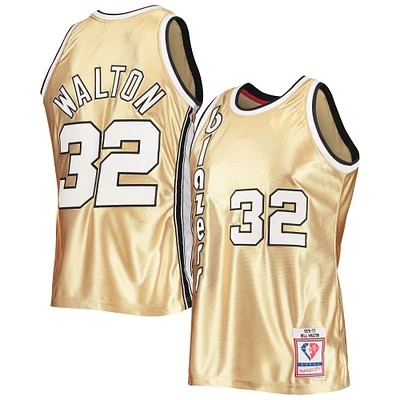 Mitchell & Ness Bill Walton Gold Portland Trail Blazers 75e anniversaire 1976/77 Maillot Swingman Hardwood Classics pour hommes