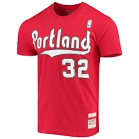T-shirt avec nom et numéro de joueur Mitchell & Ness Bill Walton Portland Trail Blazers Hardwood Classics rouge pour hommes