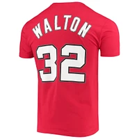 T-shirt avec nom et numéro de joueur Mitchell & Ness Bill Walton Portland Trail Blazers Hardwood Classics rouge pour hommes