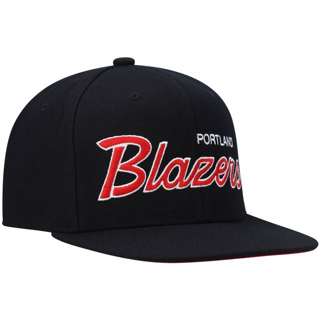 Casquette Snapback Portland Trail Blazers Hardwood Classics Script 2.0 noire Mitchell & Ness pour hommes
