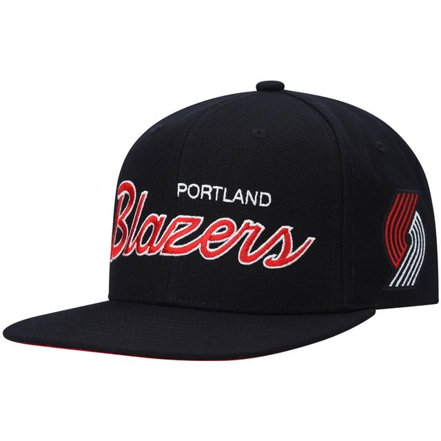 Casquette Snapback Portland Trail Blazers Hardwood Classics Script 2.0 noire Mitchell & Ness pour hommes