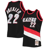 Men's Mitchell & Ness Clyde Drexler Black Portland Trail Blazers 1991/92 Hardwood Classics NBA 75th Anniversary Diamond Swingman Jersey