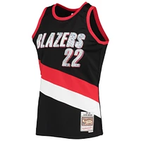 Men's Mitchell & Ness Clyde Drexler Black Portland Trail Blazers 1991/92 Hardwood Classics NBA 75th Anniversary Diamond Swingman Jersey