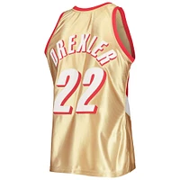 Men's Mitchell & Ness Clyde Drexler Gold Portland Trail Blazers 75th Anniversary 1991/92 Hardwood Classics Swingman Jersey