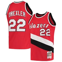 Men's Mitchell & Ness Clyde Drexler Red Portland Trail Blazers 1983/84 Hardwood Classics Swingman Jersey