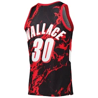 Men's Mitchell & Ness Rasheed Wallace Black Portland Trail Blazers 1999/00 Hardwood Classics Marble Swingman Jersey