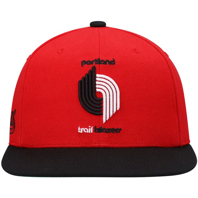 Casquette Snapback Portland Trail Blazers Hardwood Classics rouge/noir Mitchell & Ness pour hommes