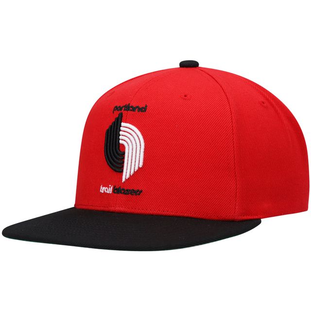 Casquette Snapback Portland Trail Blazers Hardwood Classics rouge/noir Mitchell & Ness pour hommes