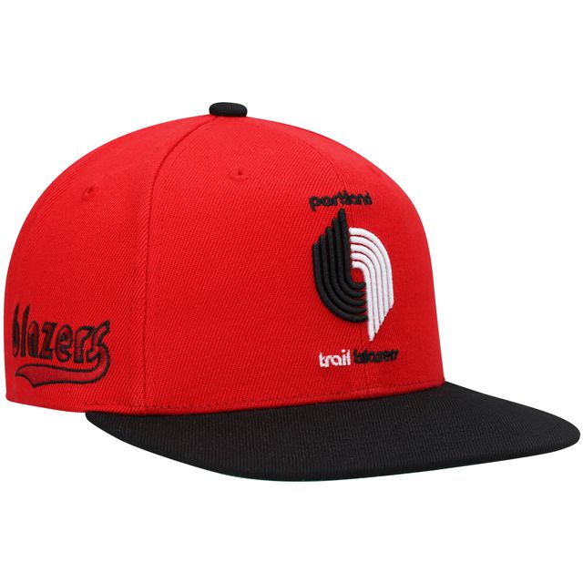 Casquette Snapback Portland Trail Blazers Hardwood Classics rouge/noir Mitchell & Ness pour hommes