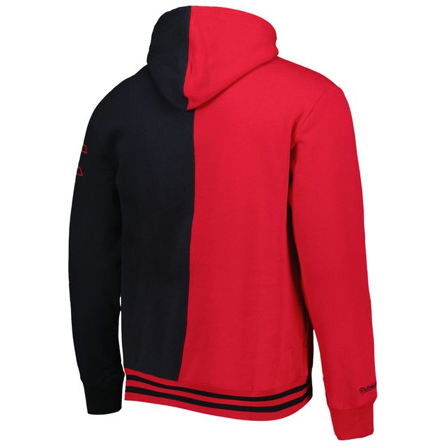 Sweat à capuche enfiler rouge/noir pour homme Mitchell & Ness Portland Trail Blazers Hardwood Classics Split