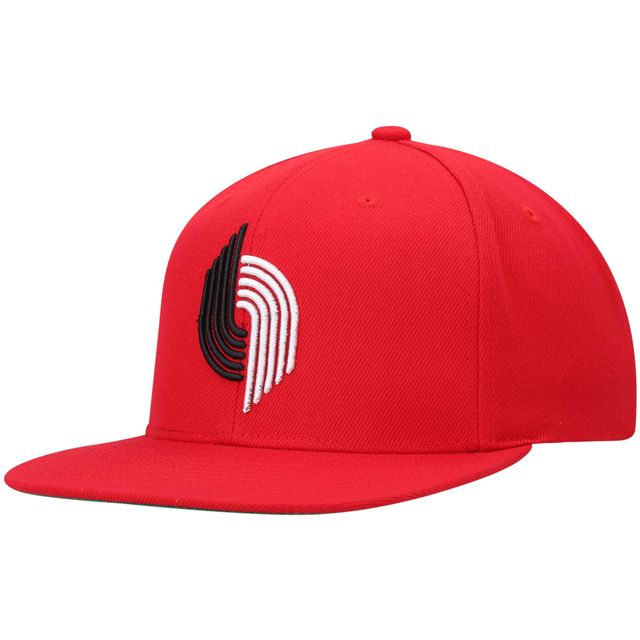 Casquette pour homme Mitchell & Ness Red Portland Trail Blazers Hardwood Classics Team Ground 2.0 Snapback