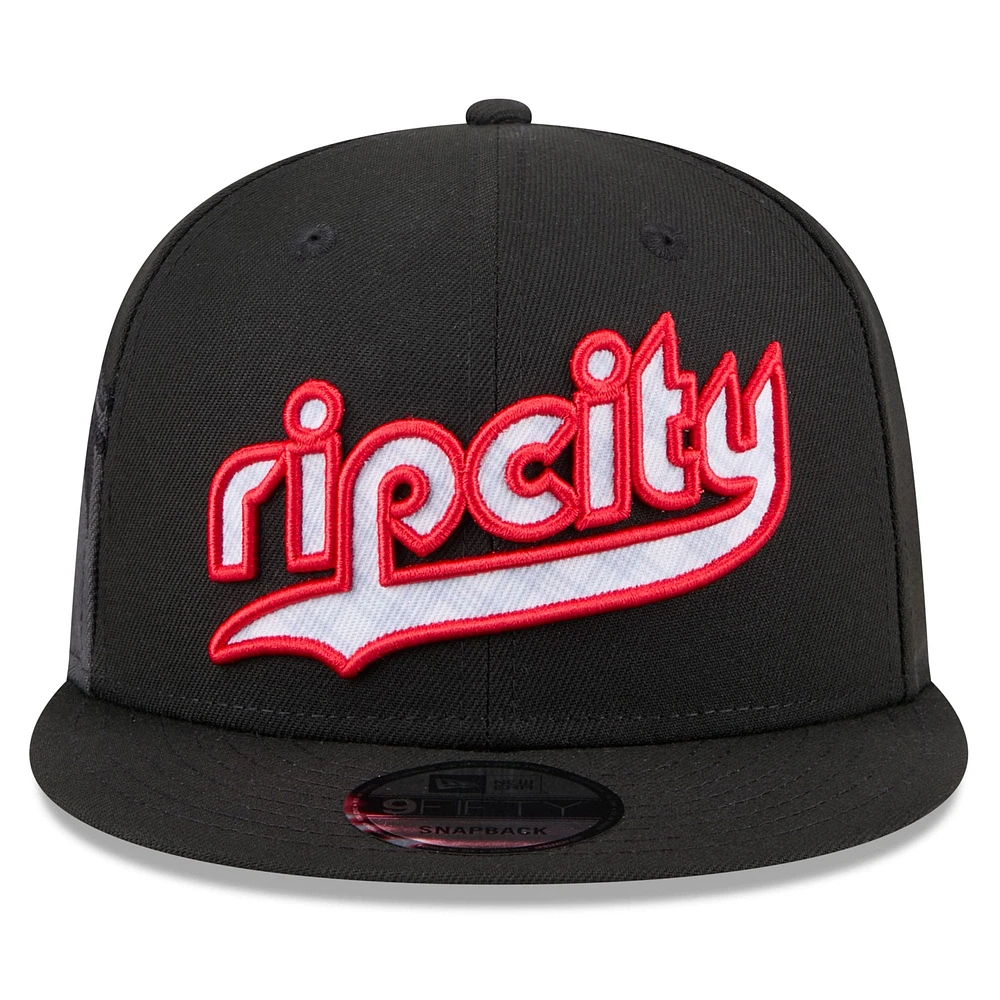 Men's New Era  Black Portland Trail Blazers 2024/25 City Edition 9FIFTY Snapback Hat