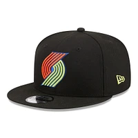 Men's New Era Black Portland Trail Blazers Neon Pop 9FIFTY Snapback Hat